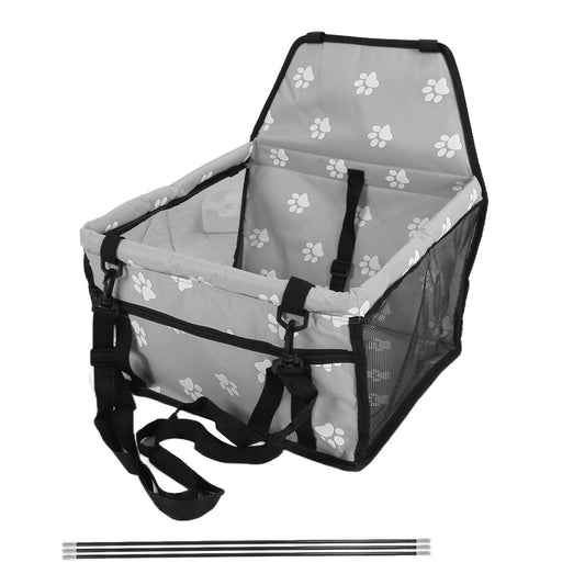 "Gray Bear Paw Pet Carrier – Washable, Safe, Travel-Friendly Seat"