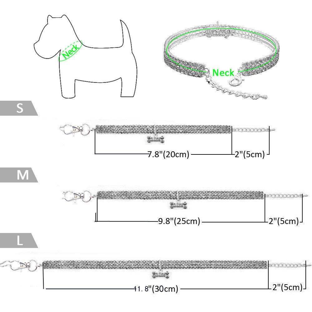 New pet collar with diamond mix for dogs and cats.