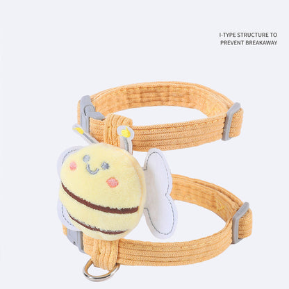 Adjustable Cat Harness Leash Set with Cute Bee Design!