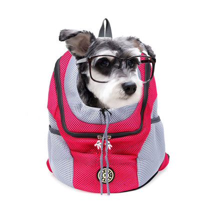 Comfortable pet backpack for easy, hands-free travel with dogs.