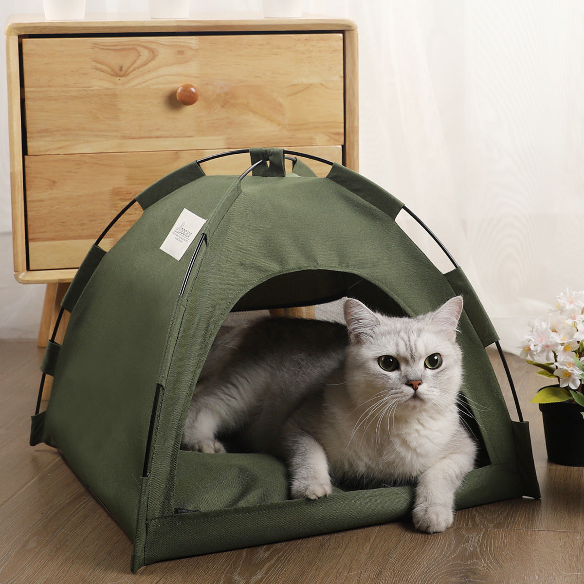 Cat tent cooling mat,  bed with cushion, indoor kennel.