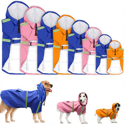 Waterproof Reflective Dog Raincoat for Large Dogs