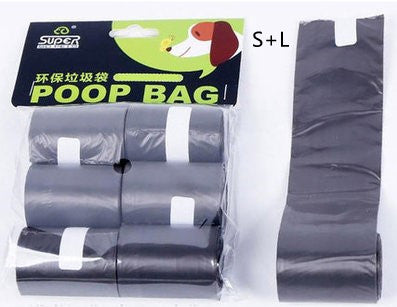 Foldable dog poop scooper with bags.