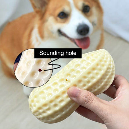 Squeaky rubber chew toy for dogs.