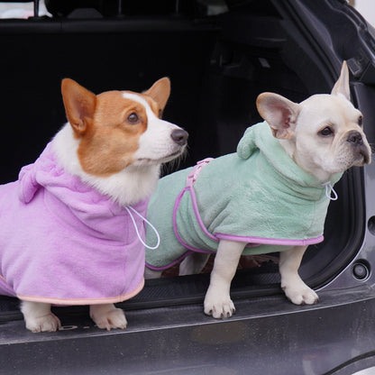 Quick-Dry Pet Bathrobe – Soft, Absorbent &amp; Adjustable Fit