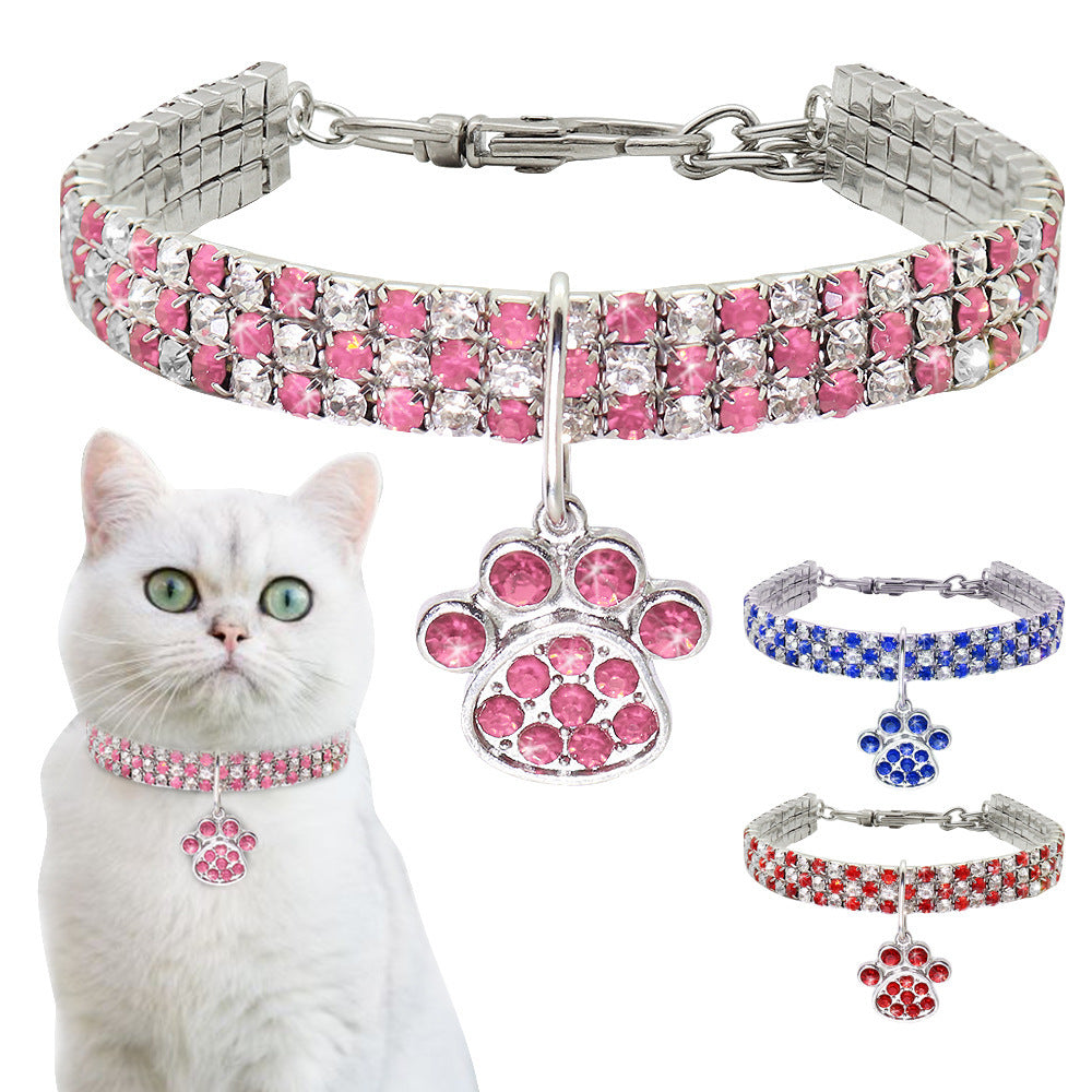 New pet collar with diamond mix for dogs and cats.