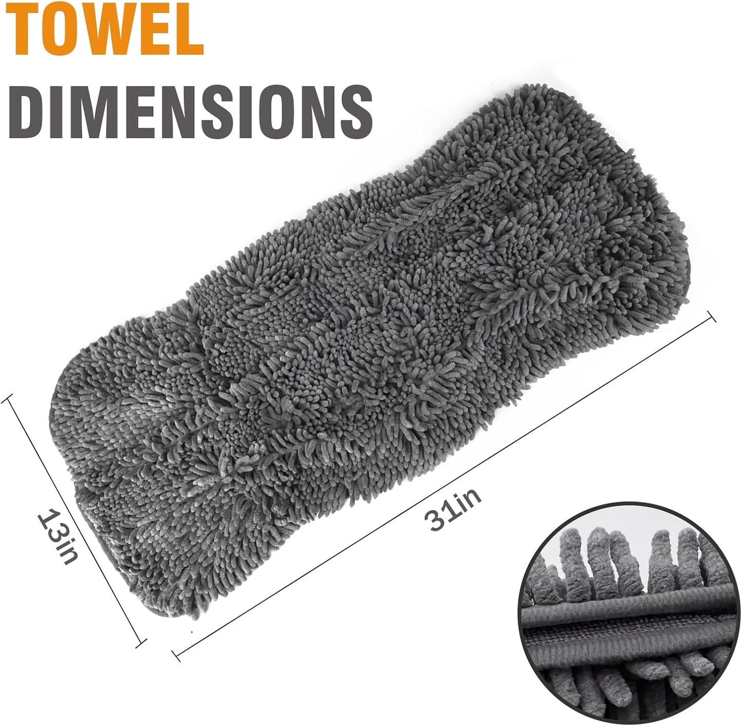 Super absorbent quick-drying microfiber pet bath towel.