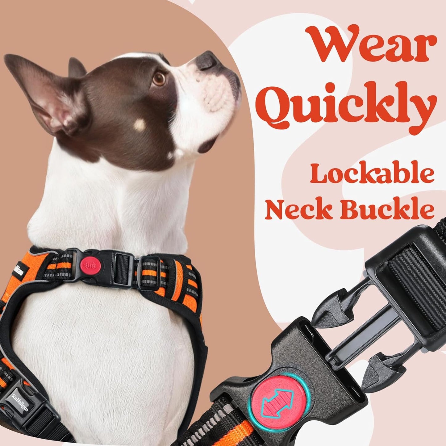 Dog Harness No Pull Breathable Reflective Pet Harness Vest