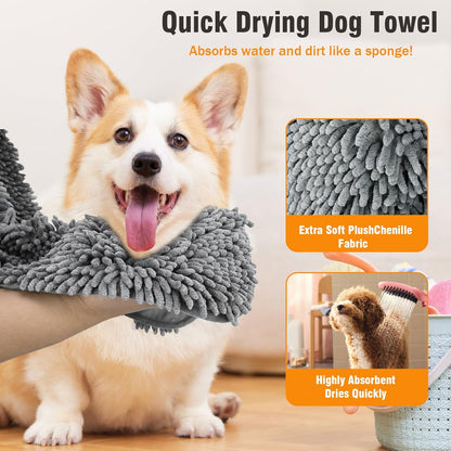 Super absorbent quick-drying microfiber pet bath towel.