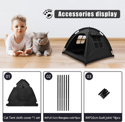 Cat tent cooling mat,  bed with cushion, indoor kennel.