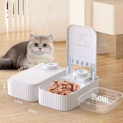 Pet Feeder with 48H Timer, Ice Box & Splash-Proof Design