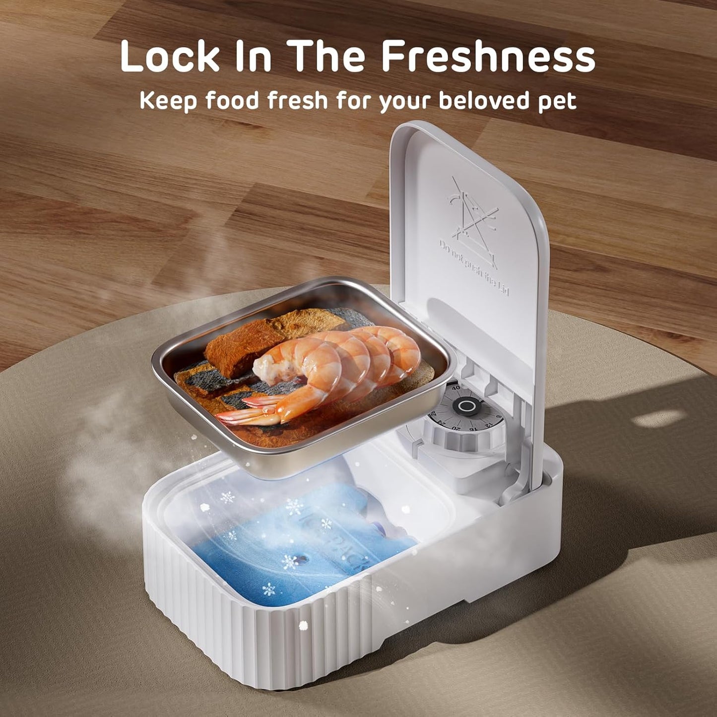 Pet Feeder with 48H Timer, Ice Box & Splash-Proof Design