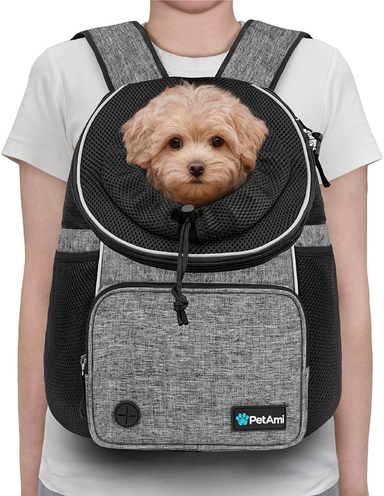 Comfortable pet backpack for easy, hands-free travel with dogs.