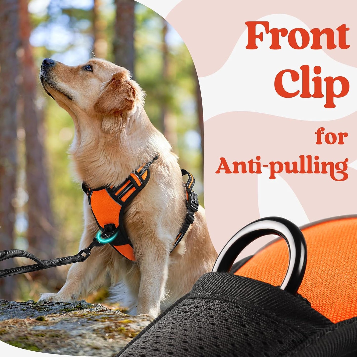 Dog Harness No Pull Breathable Reflective Pet Harness Vest