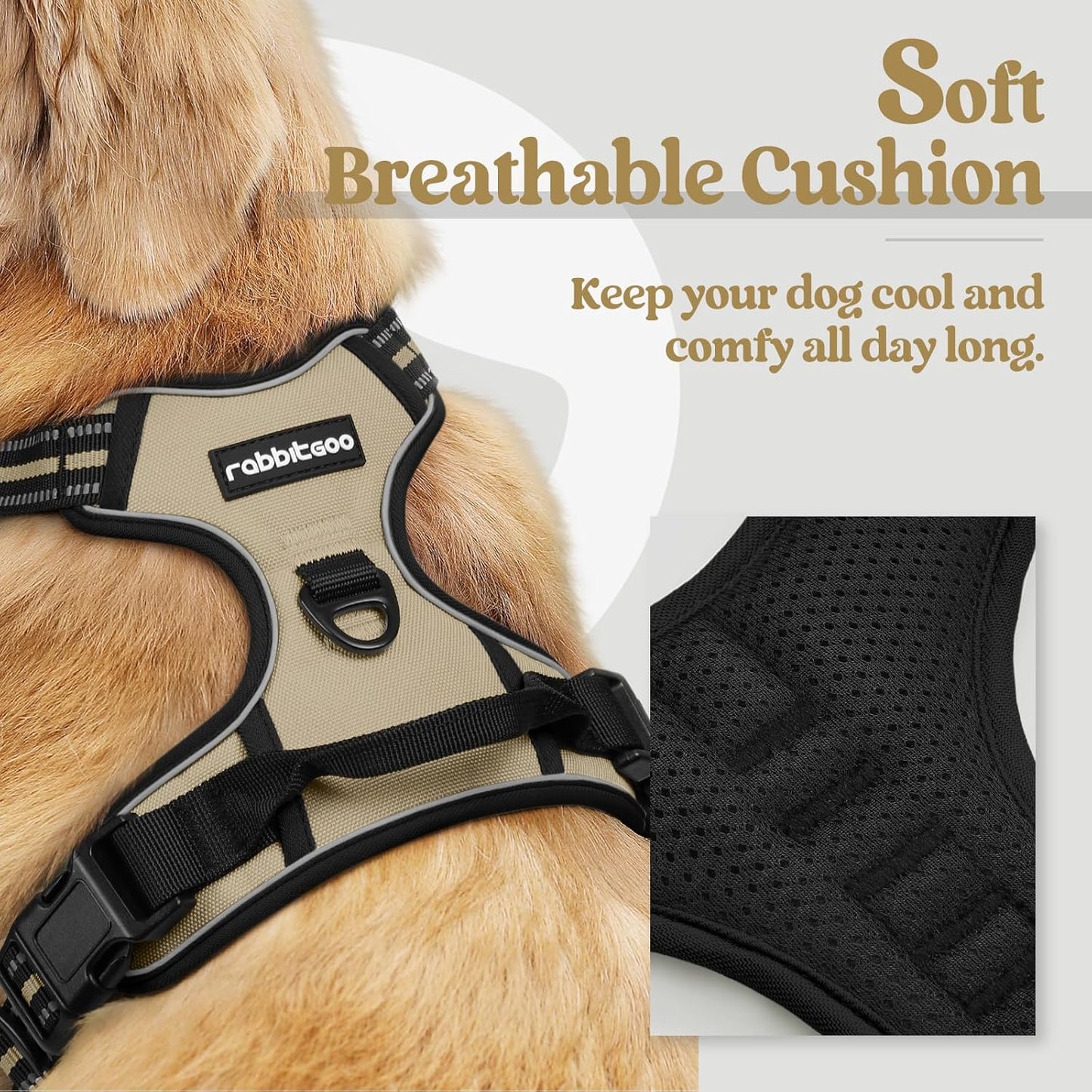 Dog Harness No Pull Breathable Reflective Pet Harness Vest