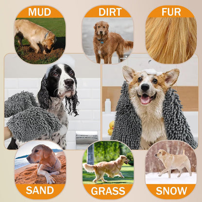 Super absorbent quick-drying microfiber pet bath towel.