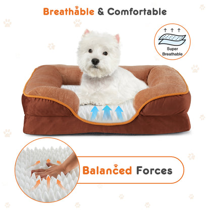 Memory Foam Pet Bed | Waterproof | Washable Cover | Non-Slip