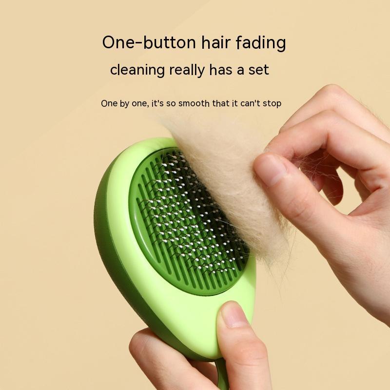 Avocado-shaped pet grooming brush for shedding.