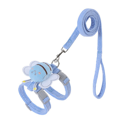 Adjustable Cat Harness Leash Set with Cute Bee Design!