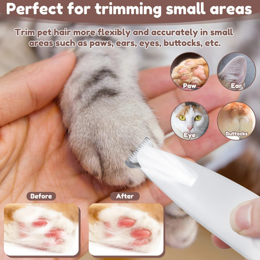 Waterproof LED Pet Paw Trimmer with Display & Wide Blade.