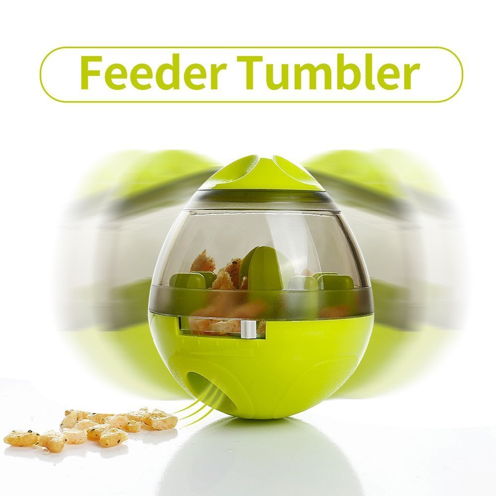 Interactive dog food tumbler feeder for mental and physical stimulation!