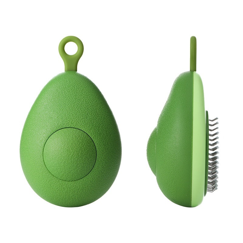 Avocado-shaped pet grooming brush for shedding.