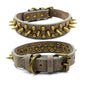 Retro Studded Spiked Rivet Large Dog Pet Leather Collar Pit Bull