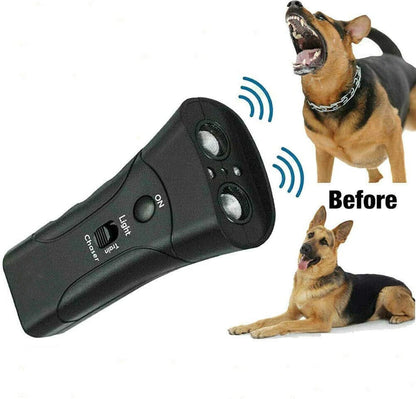 Ultrasonic dog trainer and barking deterrent.