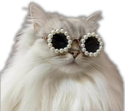 Cat & Dog Pearl Sunglasses – Cute Pet Party Accessories.