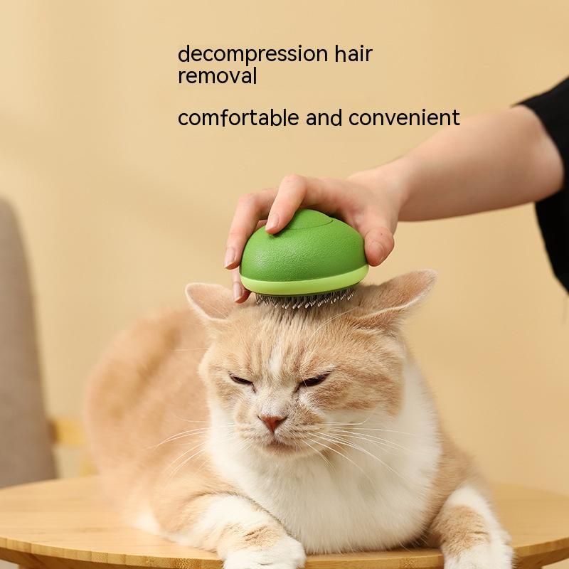 Avocado-shaped pet grooming brush for shedding.